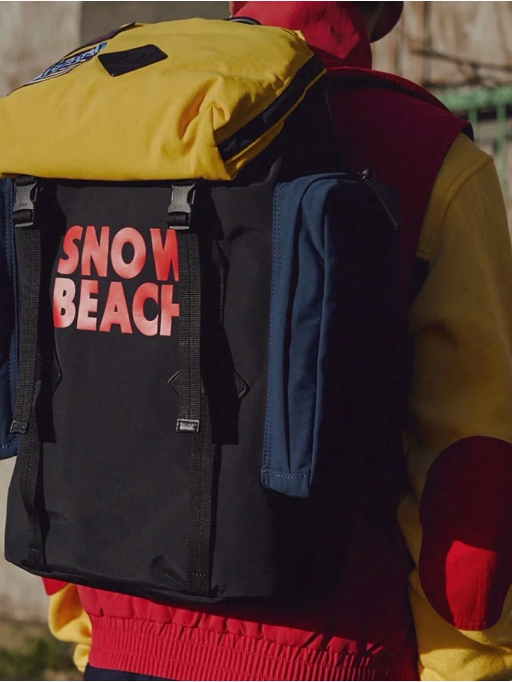Polo by Ralph Lauren Black, Yellow & Navy 'Snow Beach' Backpack